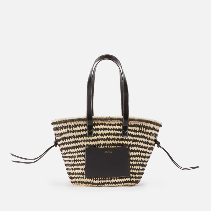 Isabel Marant Cadix Straw and Leather Shoulder Bag