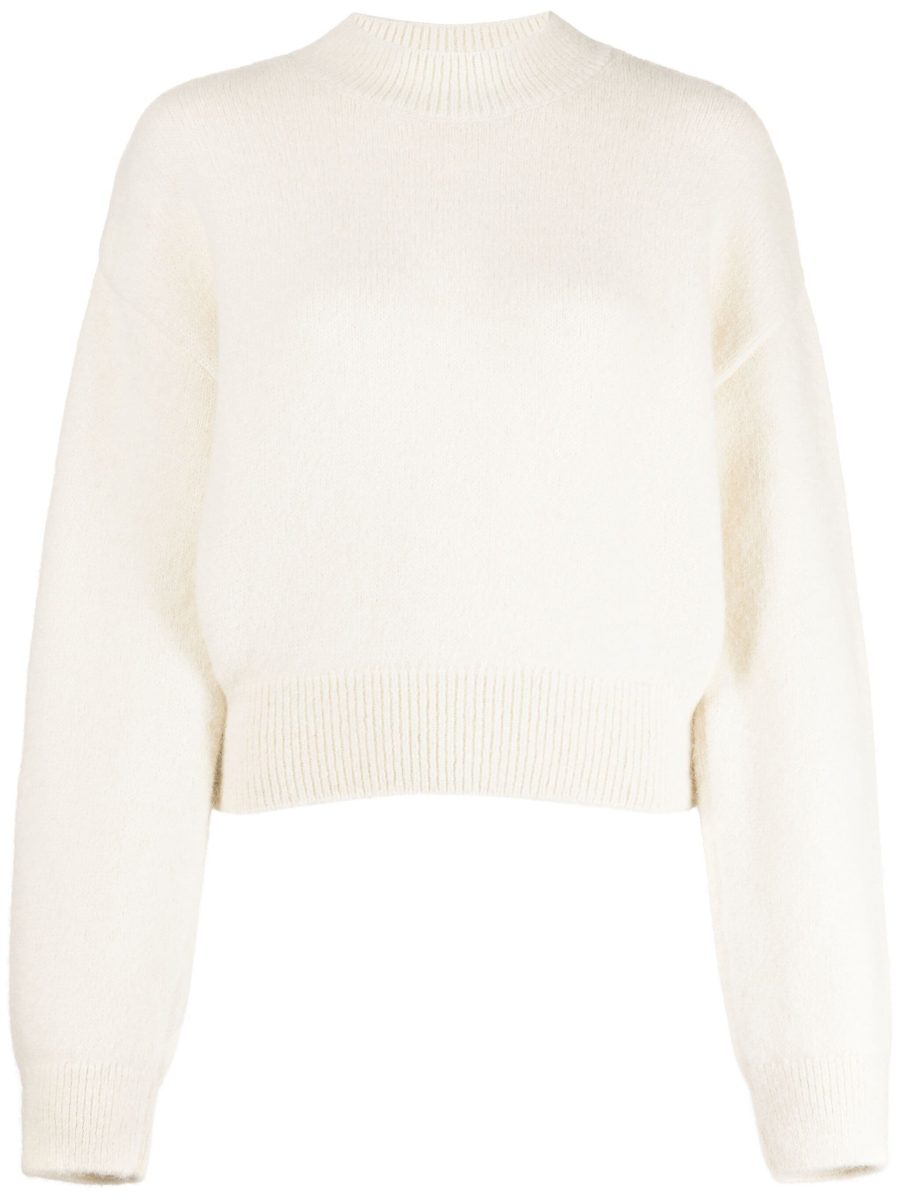 JACQUEMUS WOMEN La Maille Jacquemus Knitted Sweatshirt Light Beige