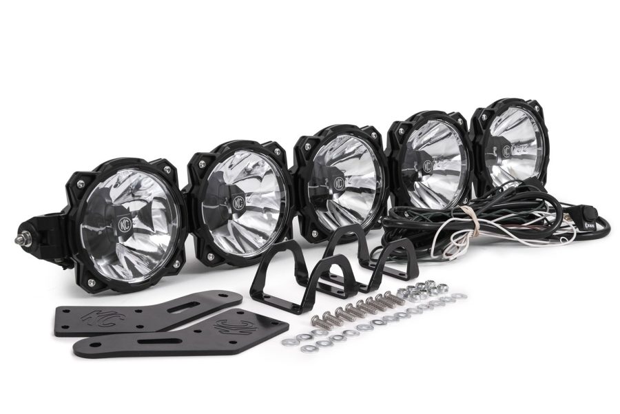 KC HILITES 91309 Light Bar; Gravity; LED; 32 Inch Length; 20 Watt; 100 Watt/ 8.15 Amp Draw Per Light; Spot/ Wide/ Driving Combo Beam; 11500 Raw Lumens; Clear Lens; Black Housing; With Pro6 Light Cover/ Switch/ Wiring Harness/ Mounting Bracket