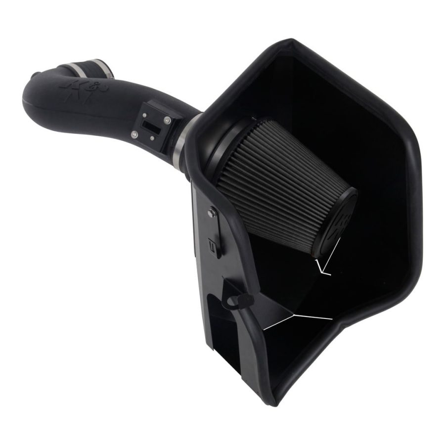 K&N FILTER 30-3110 Cold Air Intake; Black Polyethylene Tube; Black Filter; With Heat Shield