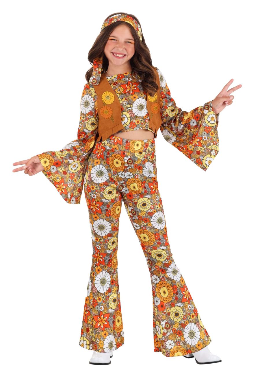 Kid's Autumn Flower Hippie Costume