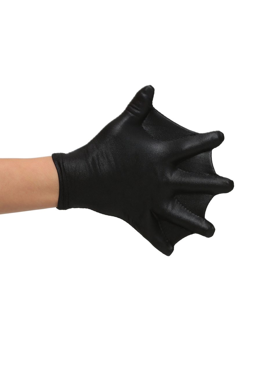 Kid's Black Webbed Costume Gloves