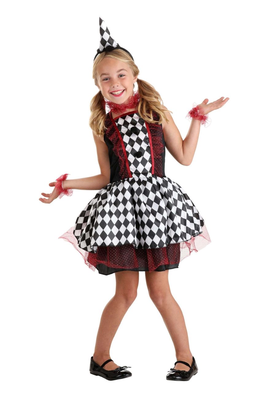 Kid's Burgundy Harlequin Costume