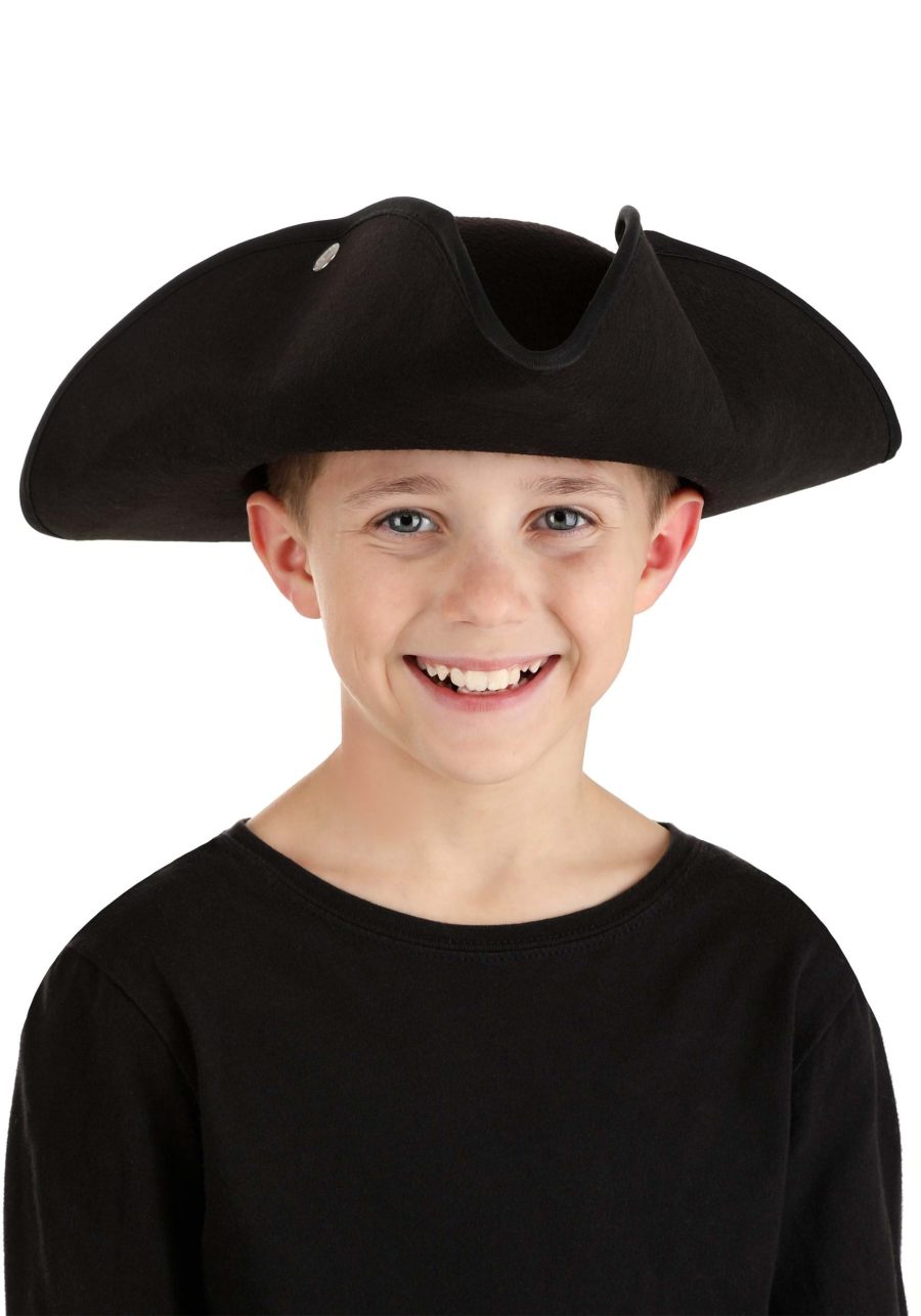 Kid's Deluxe Black Tricorn Costume Hat