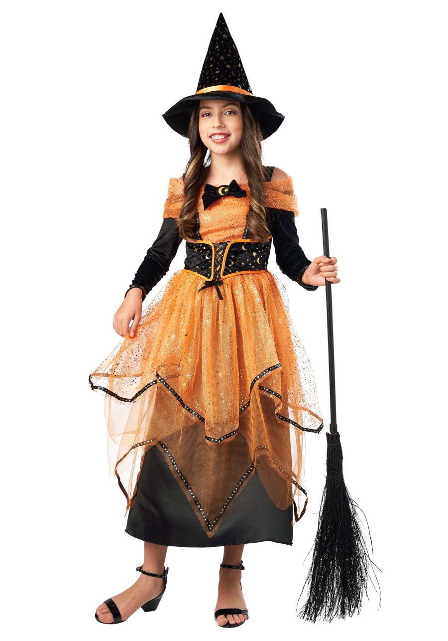 Kid's Midnight Pumpkin Patch Witch Costume