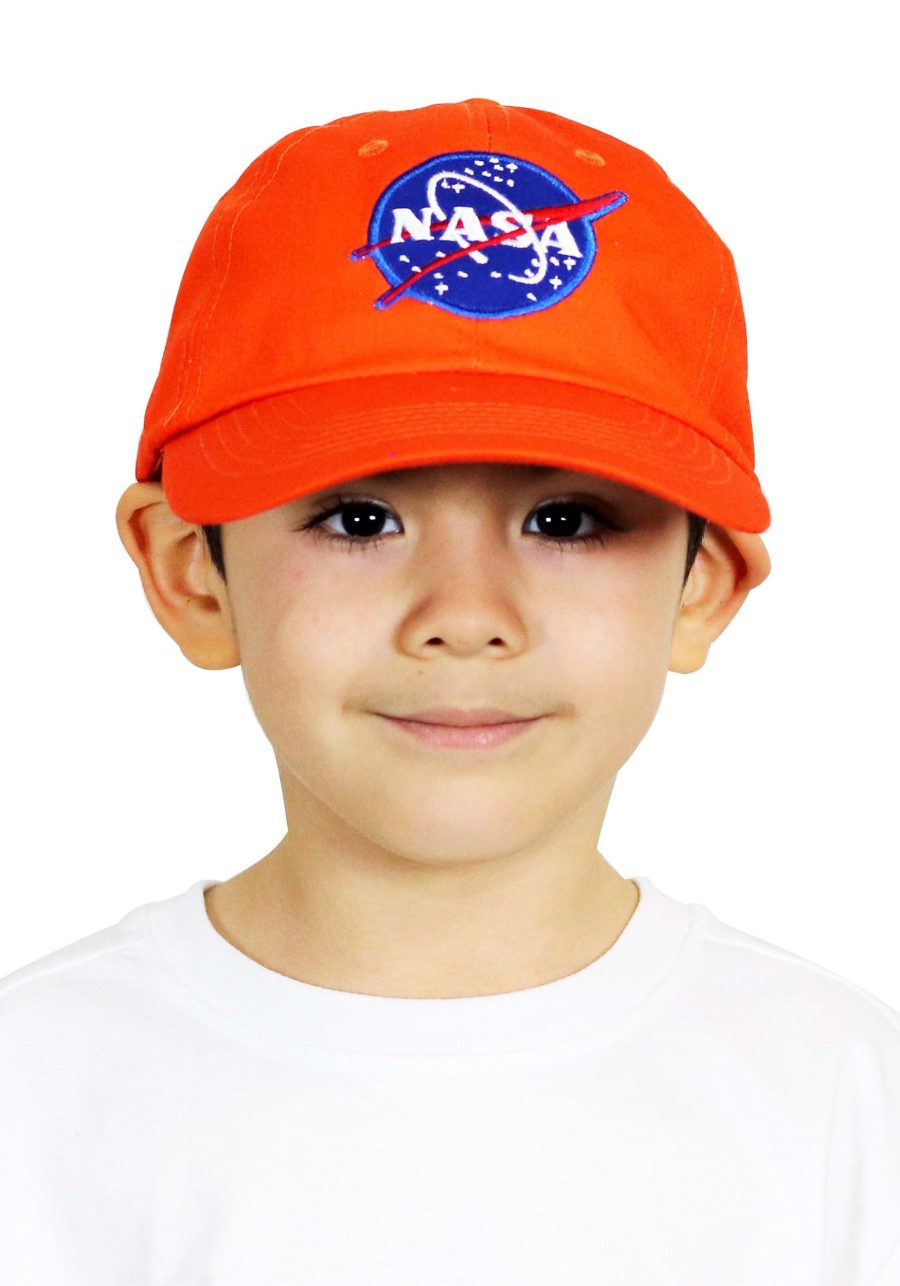 Kid's Orange Astronaut Cap