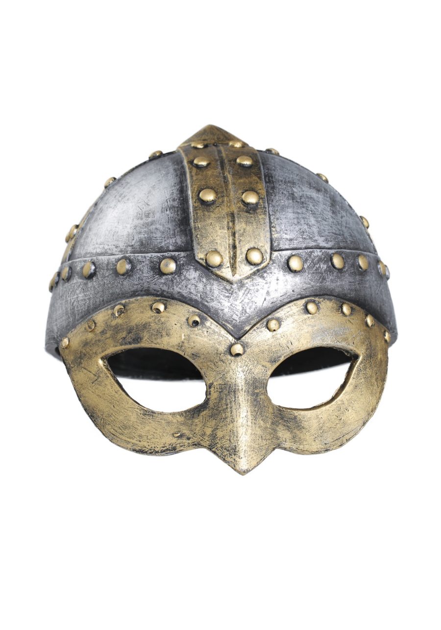 Kids Silver and Gold Battle Viking Helmet