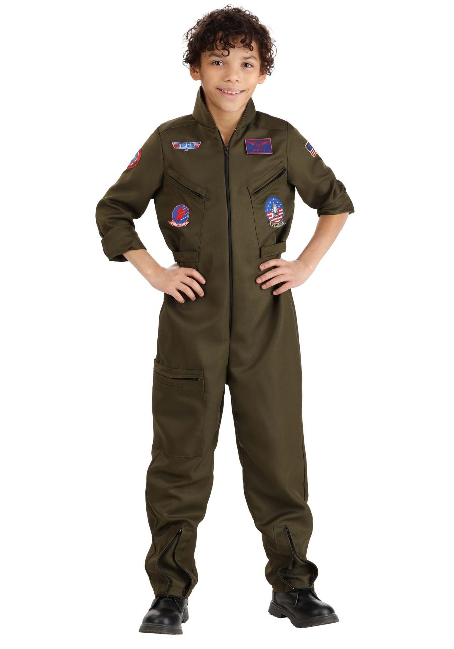 Kid's Top Gun Deluxe Flight Suit Costume