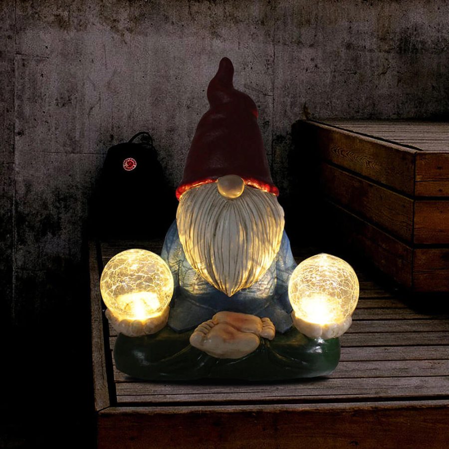 LED Solar Garden Gnome Statues