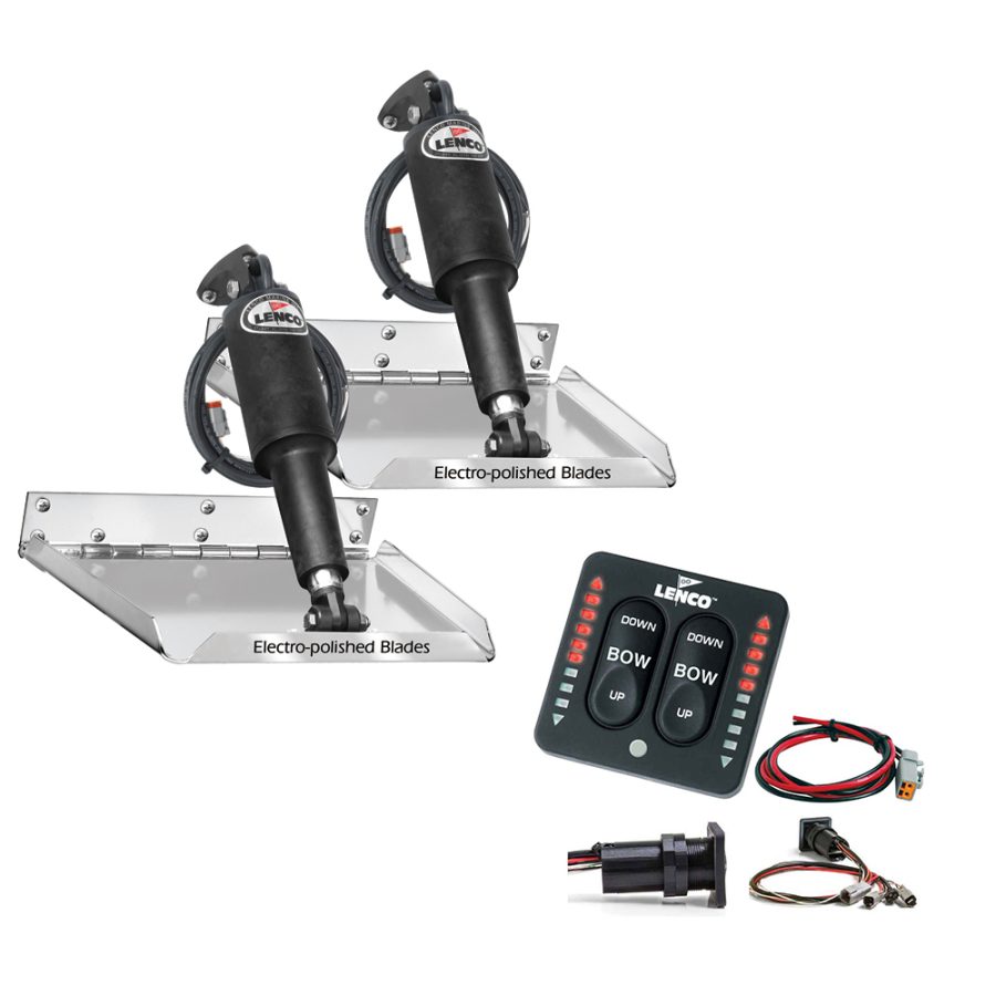 LENCO RT12X12I 12 INCH X 12 INCH STANDARD PERFORMANCE TRIM TAB KIT WITH LED INDICATOR SWITCH KIT 12V