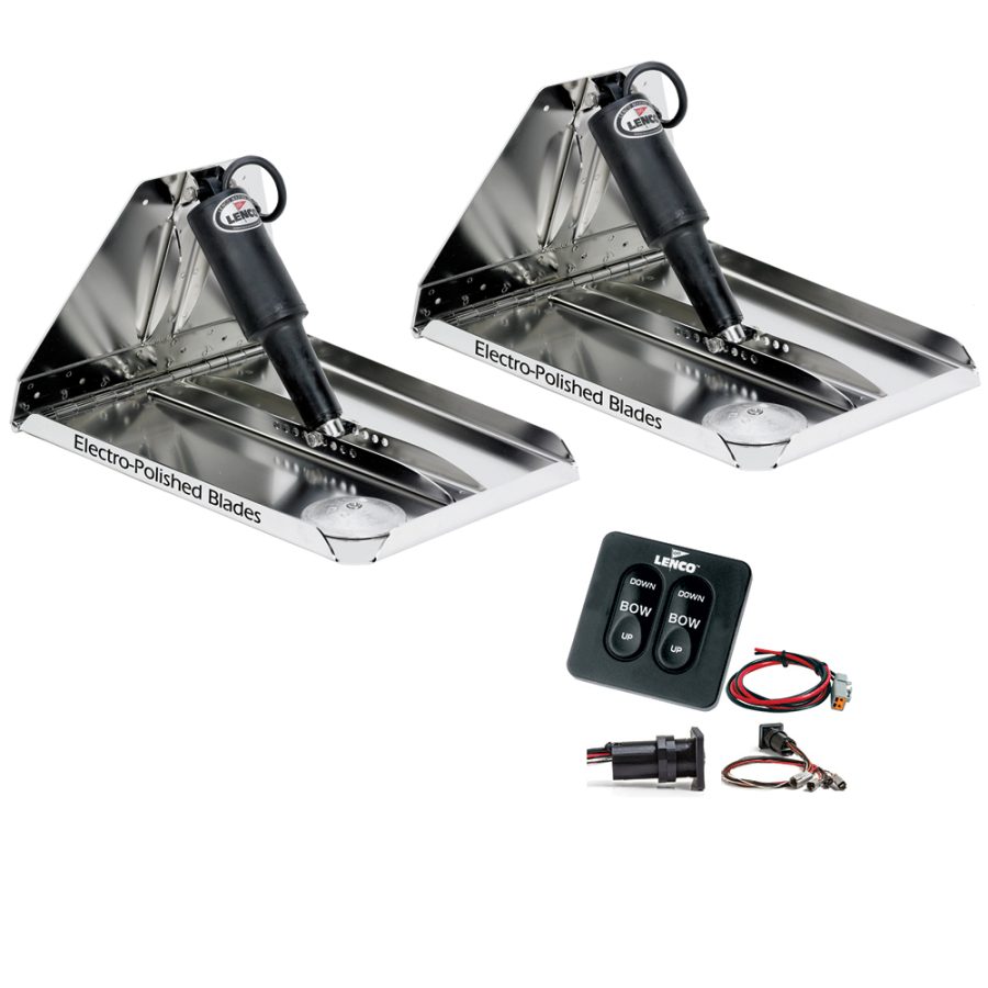 LENCO RT16X12HD 16 INCH X 12 INCH HEAVY DUTY PERFORMANCE TRIM TAB KIT WITH STANDARD TACTILE SWITCH KIT 12V