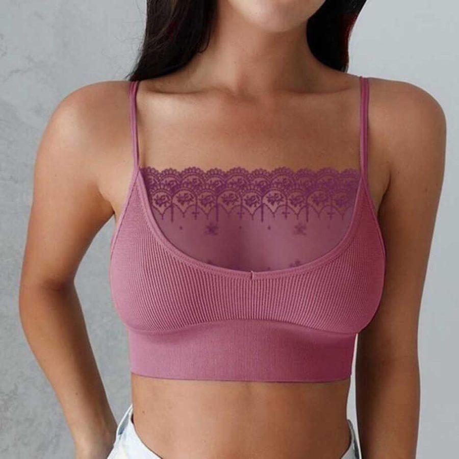 Lace Patchwork Bra Crop Top