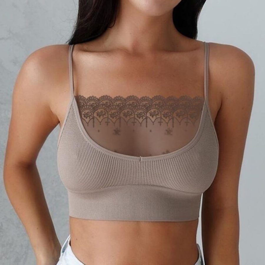 Lace Patchwork Bra Crop Top