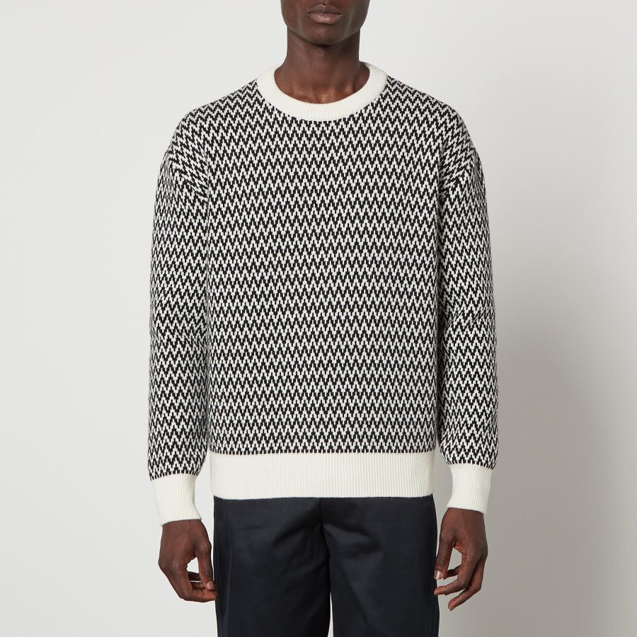 Lanvin Curb Chevron Intarsia Wool-Blend Jumper - M