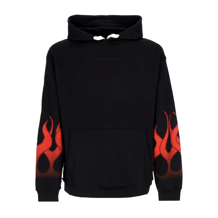 Lightweight Hoodie Men's Flames Hoodie Black/red