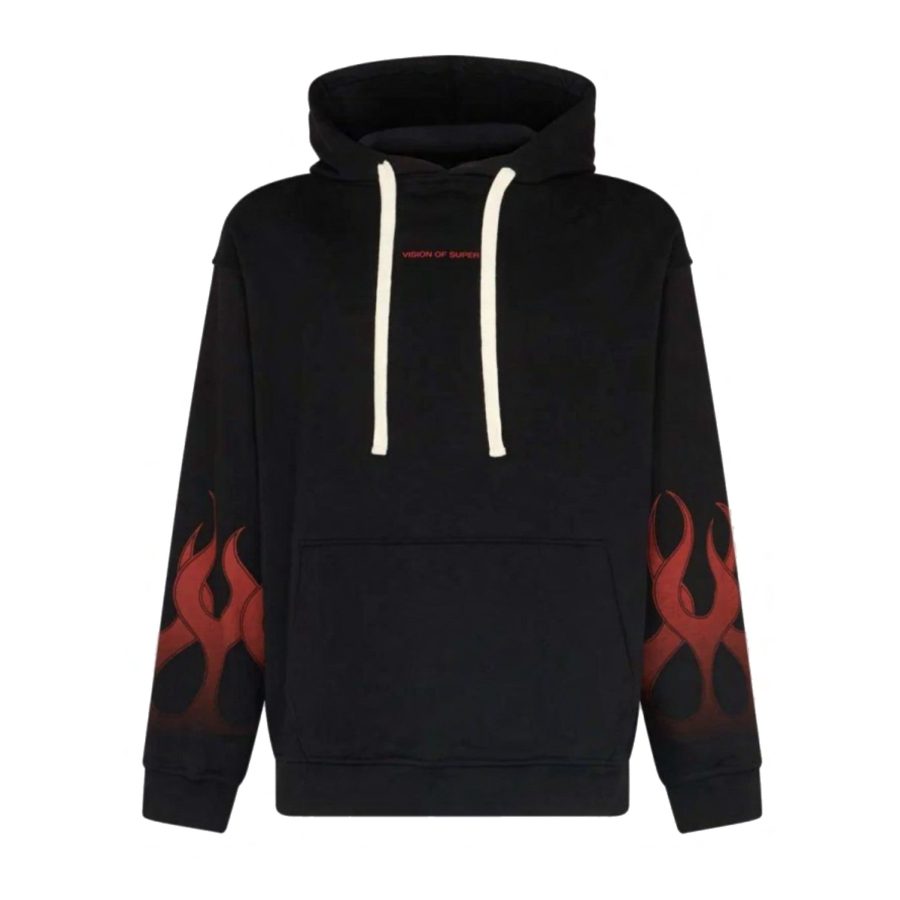 Lightweight Hoodie Men's Flames Hoodie Black/red