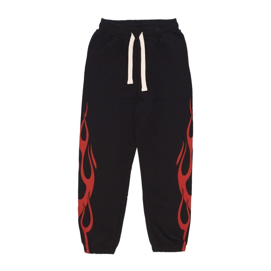 Lightweight Men's Tracksuit Pants Flames Pants Black/red