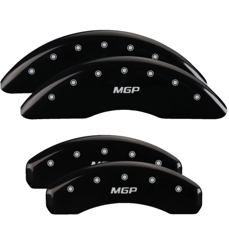 MGP CALIPER 55006SMGPBK Black Powder Coat Finish, Silver Characters, Set of 4