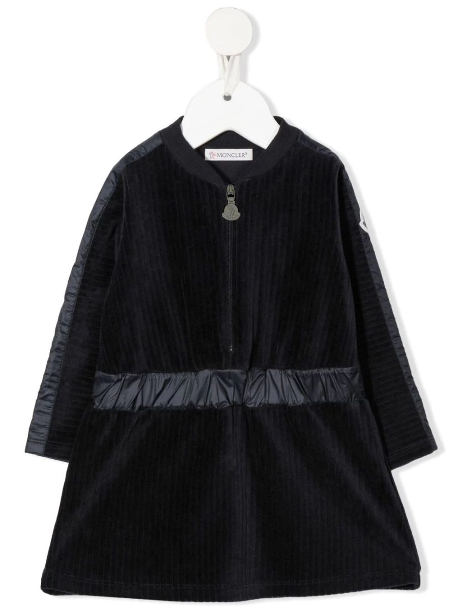 MONCLER BABY Logo Chenille Dress Navy Blue