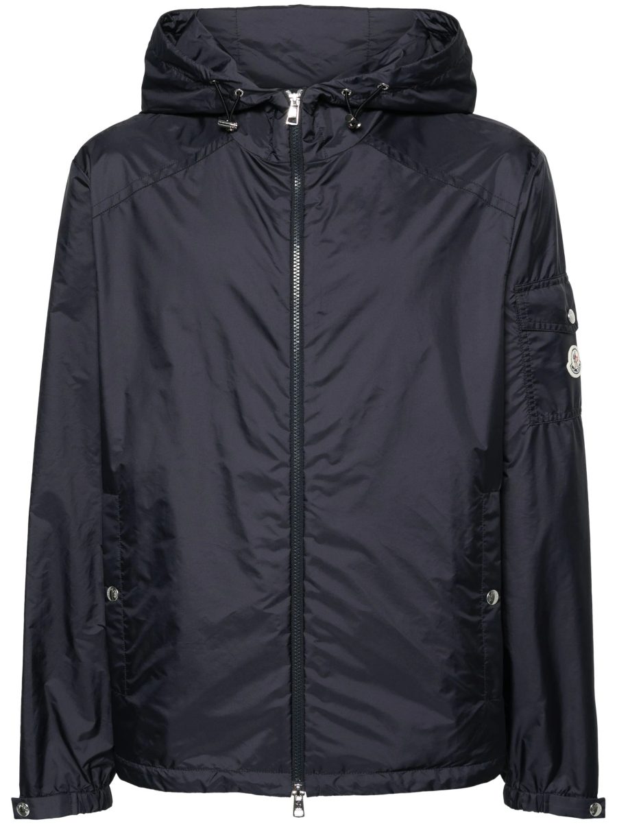 MONCLER Etiache Logo Patch Rain Jacket Navy