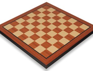 Mahogany & Maple Molded Edge Chess Board - 1.5 Squares