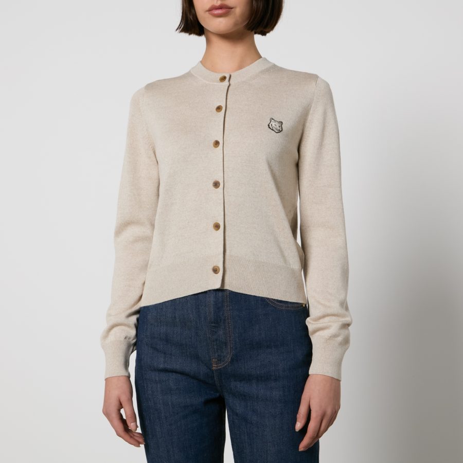 Maison Kitsuné Bold Fox Head Patch Wool Cardigan - XS