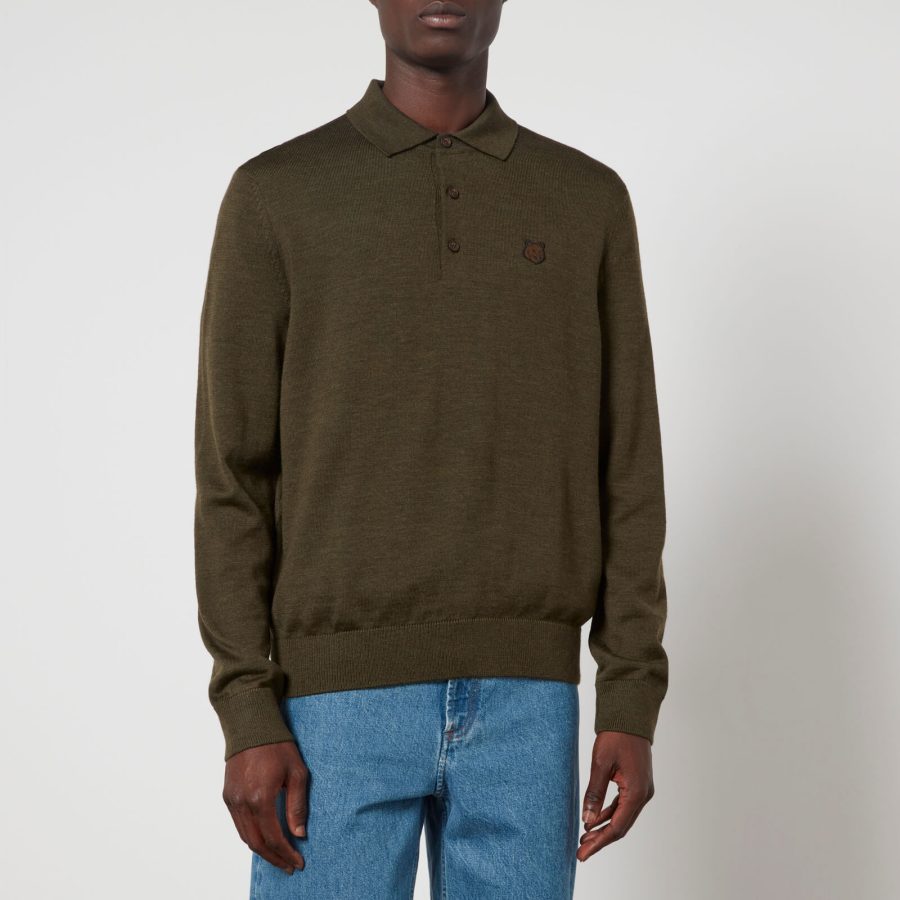 Maison Kitsuné Fox Head Wool Polo Jumper - S