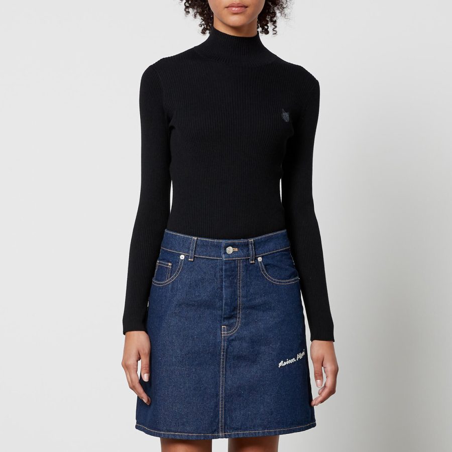 Maison Kitsuné Fox Head Wool and Cotton-Blend Jumper - S