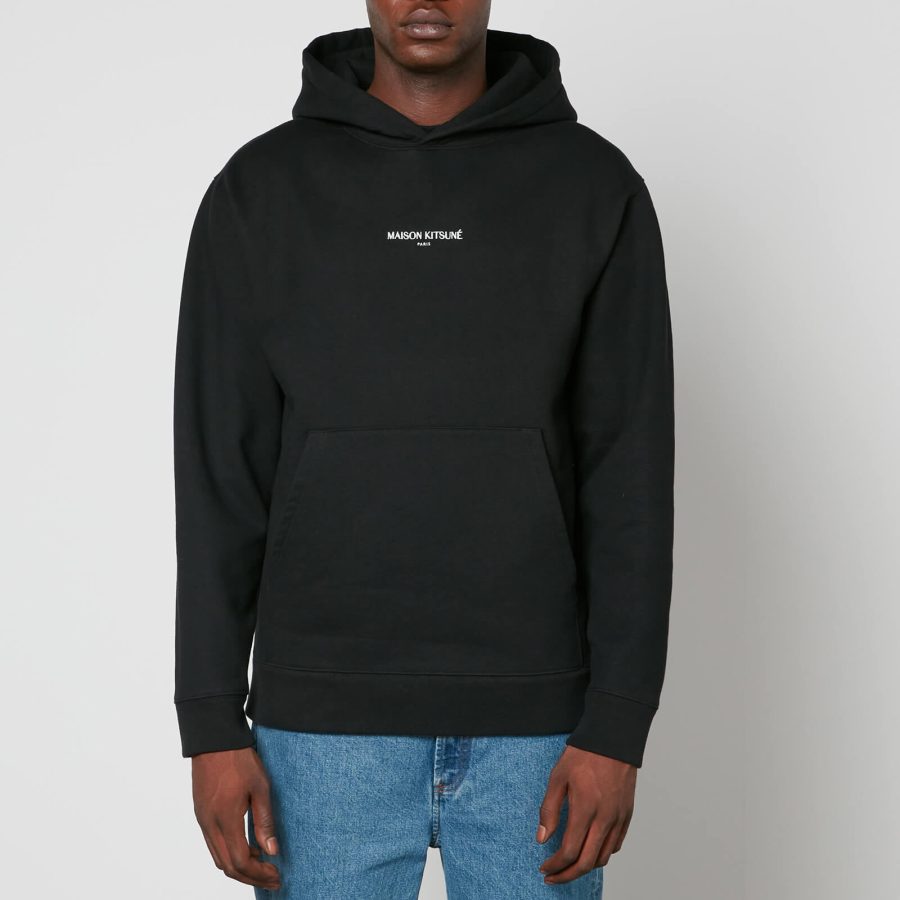 Maison Kitsuné Logo-Embroidered Cotton-Blend Jersey Hoodie - S