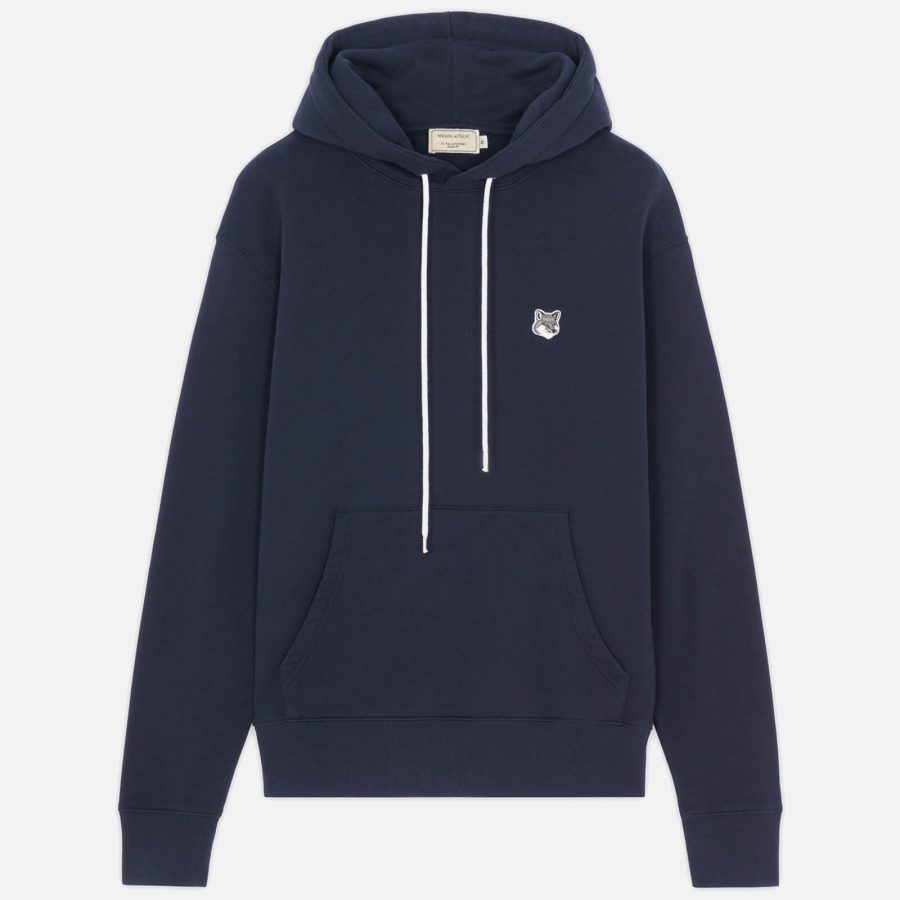 Maison Kitsuné Men's Grey Fox Head Patch Hoodie - Navy - M