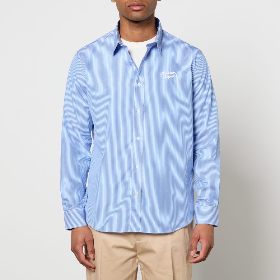 Maison Kitsuné Striped Cotton-Poplin Shirt - S