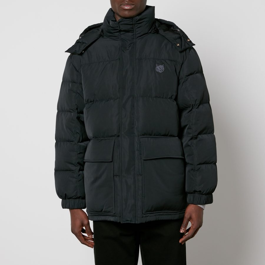 Maison Kitsuné Tonal Fox Head Patch Hooded Shell Puffer Jacket - S