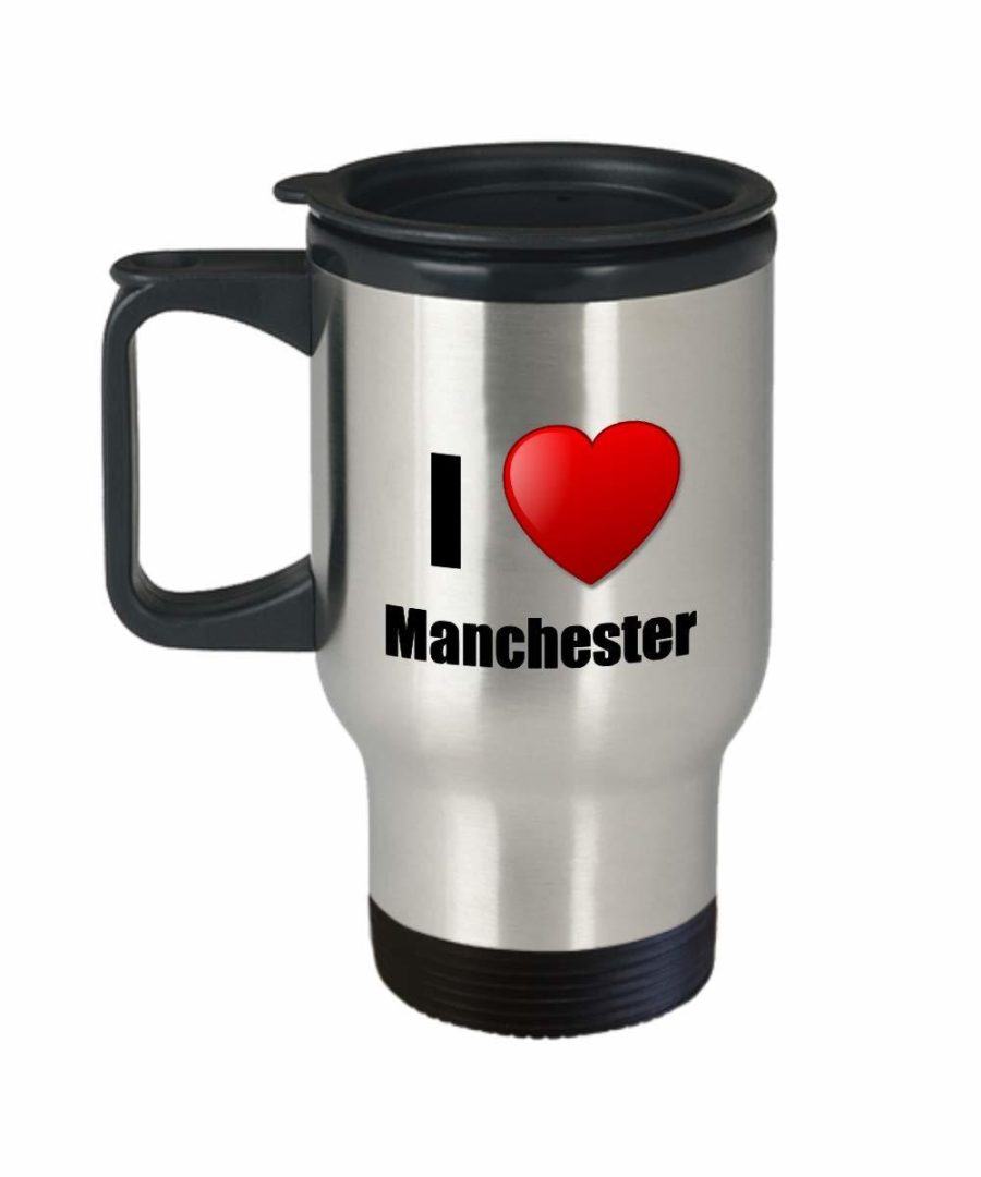 Manchester Travel Mug Insulated I Love City Lover Pride Funny Gift Idea For Nove