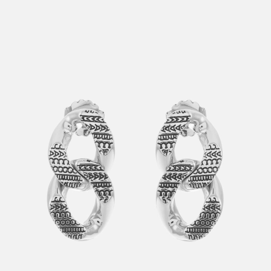 Marc Jacobs Monogram Chain Link Silver-Tone Earrings