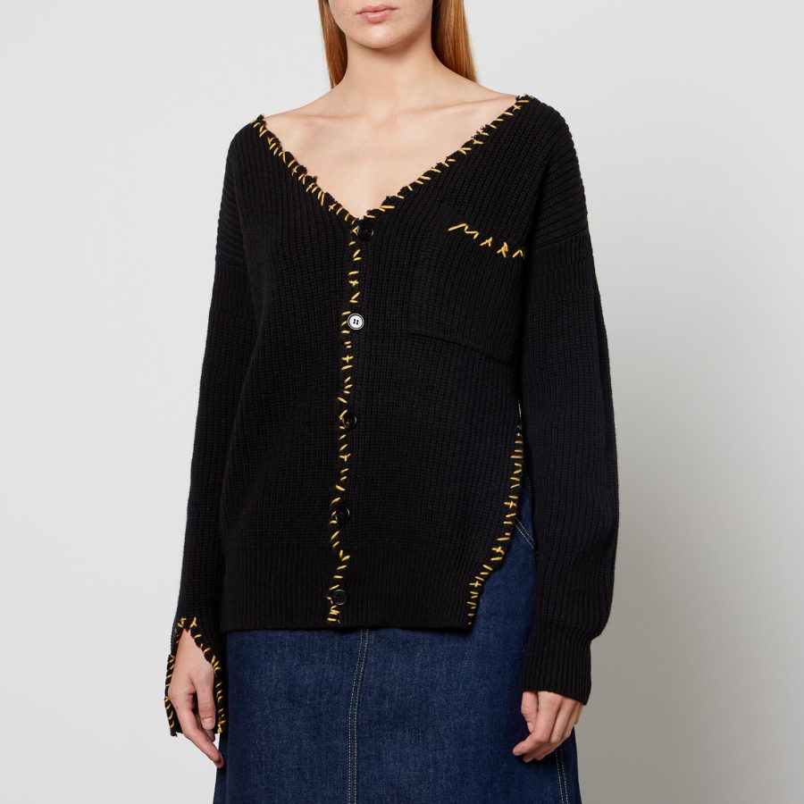 Marni Logo-Stitched Wool Cardigan - IT 42/UK 10