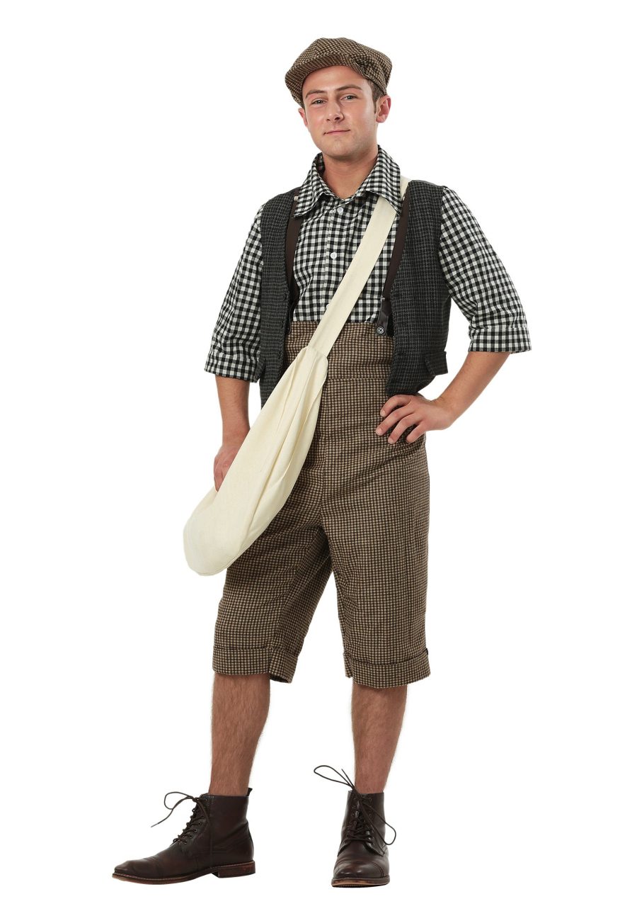 Men's 20's Newsie Costume