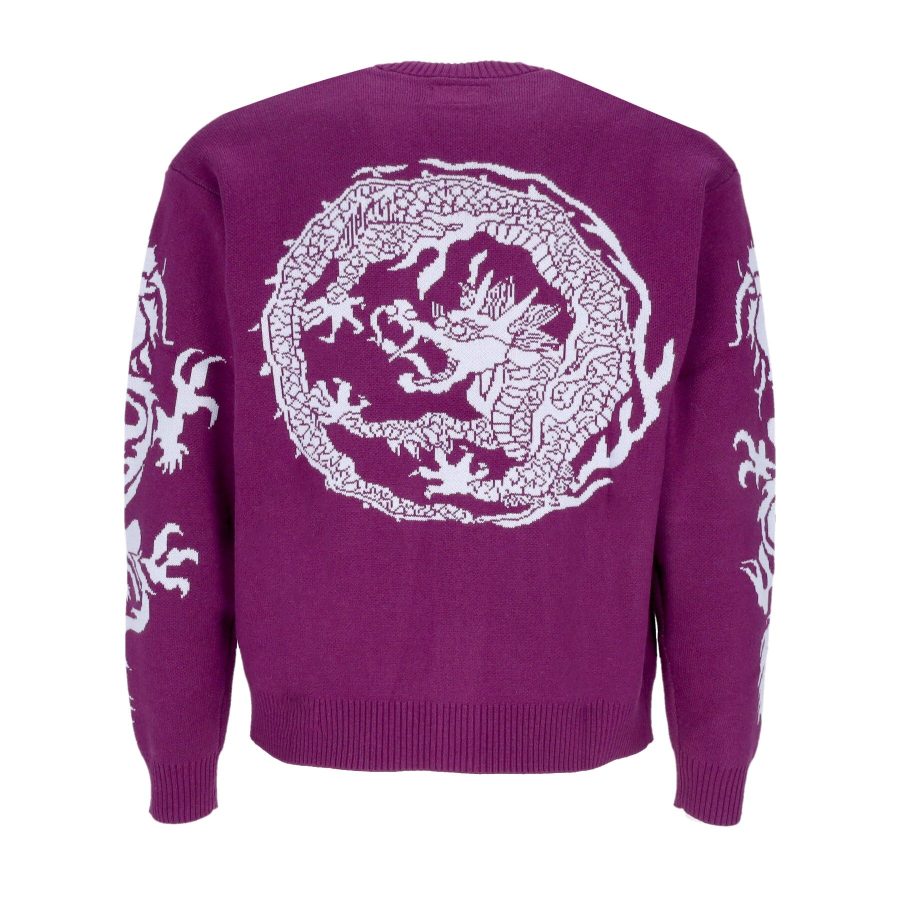 Men's Cardigan Twin Dragon Cardigan Purple