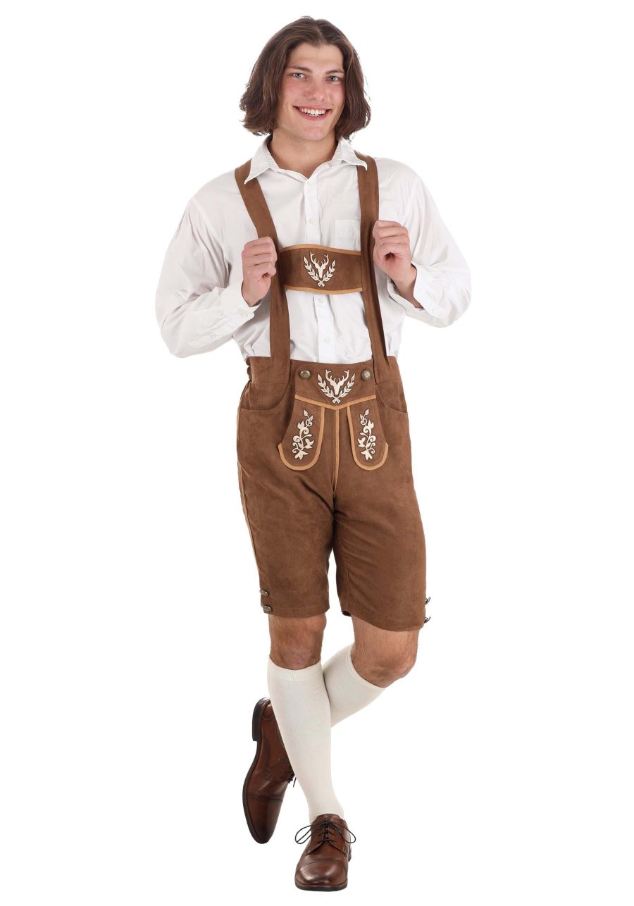 Men's Classic Brown Lederhosen Oktoberfest Costume