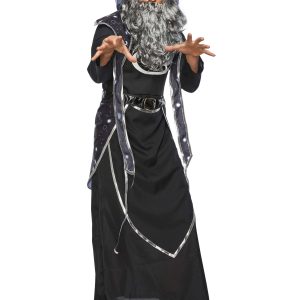 Men's Dark Wizard Black and Silver Costume