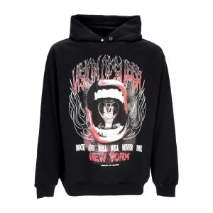 Men's Lightweight Hooded Sweatshirt Cobra Mouth Print Hoodie Black