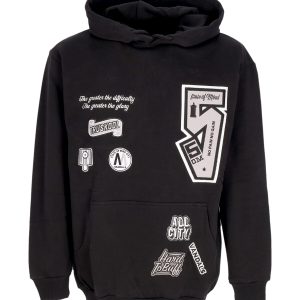 Men's Lightweight Hoodie Graffiti Patch Hoodie Black