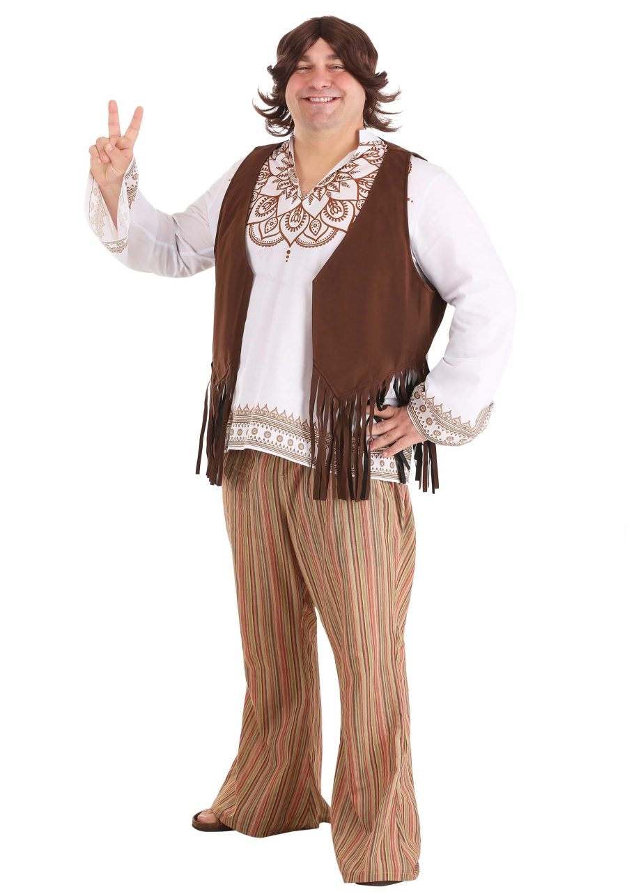 Men's Plus Size Woodstock Hippie Costume