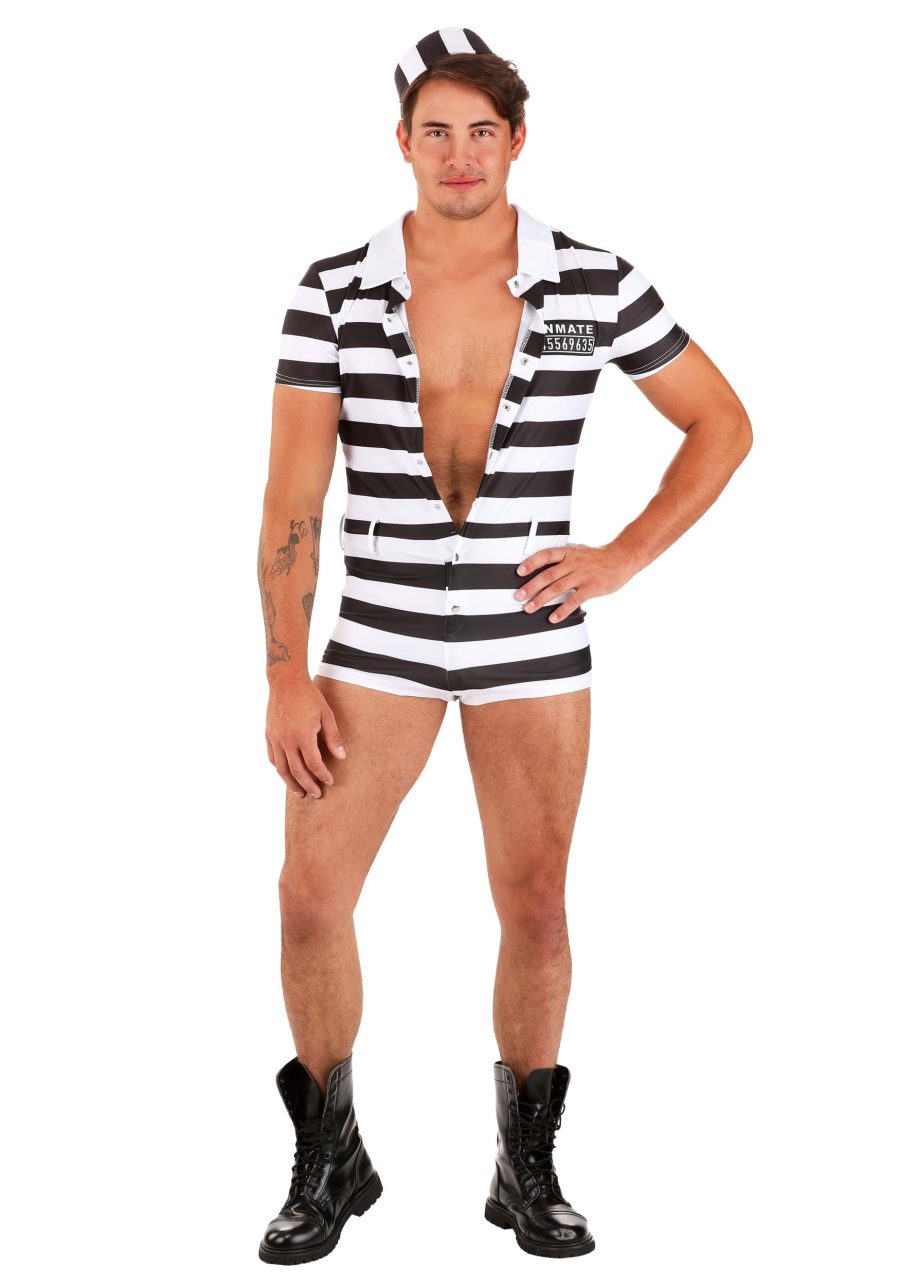 Men's Sexy Striped Prisoner Costume