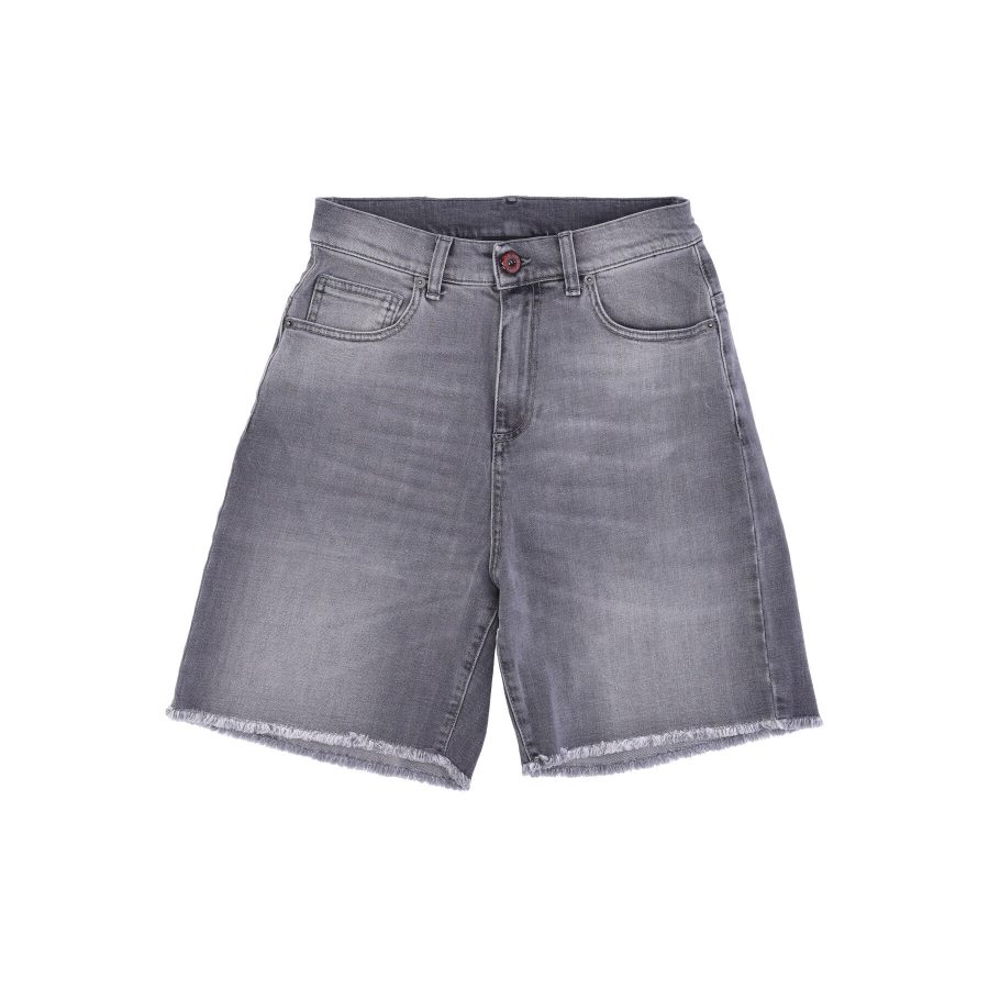 Men's Short Jeans Black Coating Denim Shorts Grey