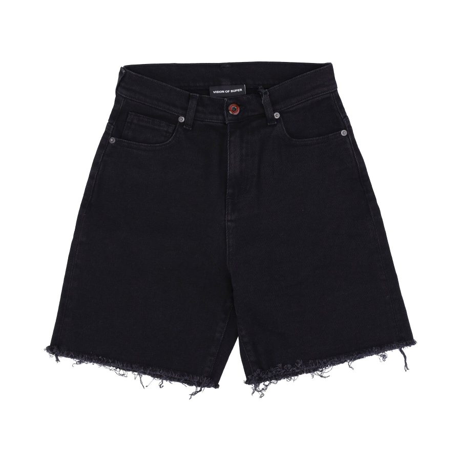 Men's Short Jeans Coating Denim Shorts Black Denim