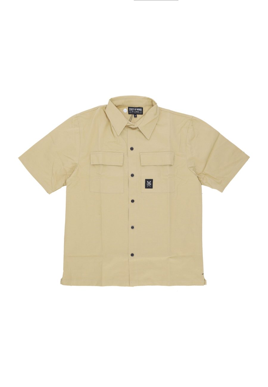 Men's Short Sleeve Shirt Combat Shirt Sand