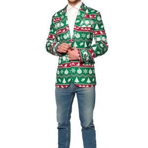 Men's Suitmeister Christmas Green Nordic Blazer