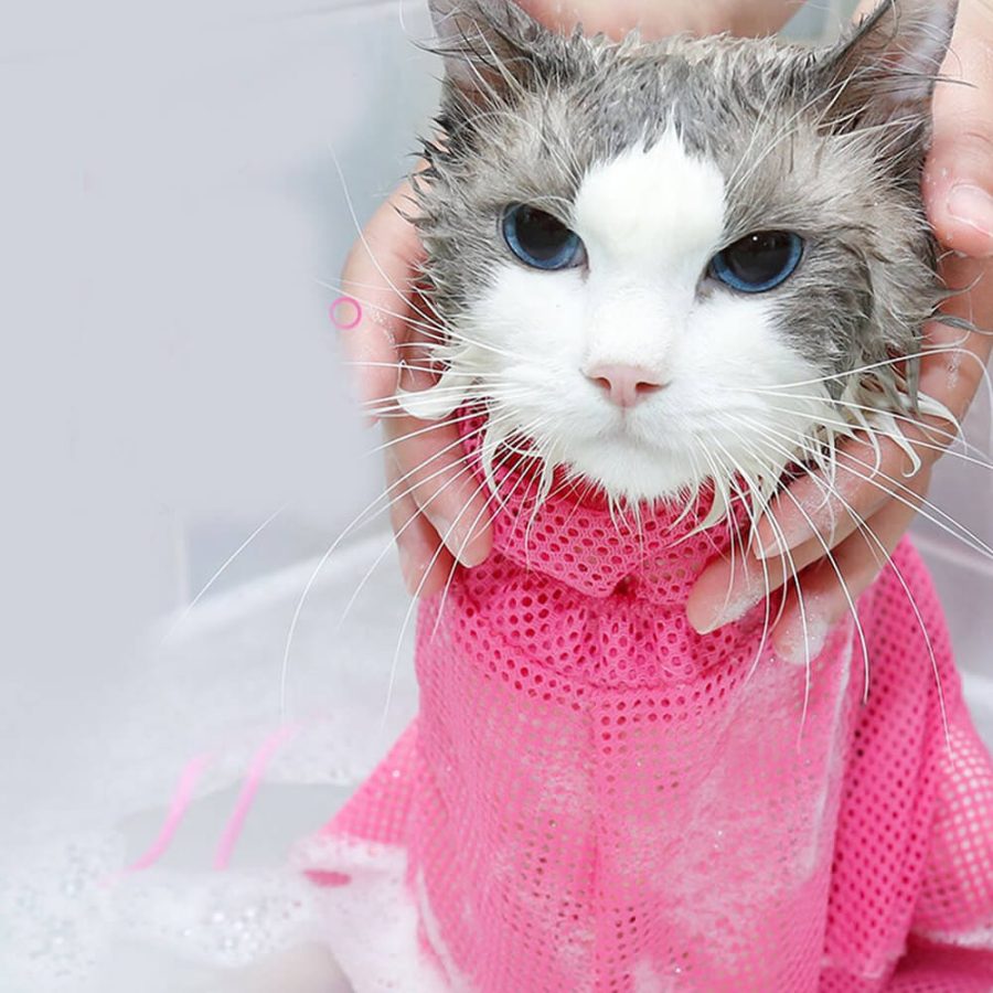 Mesh Cat Grooming Bathing Bag