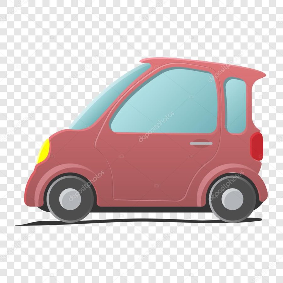 Mini car. Single cartoon symbol