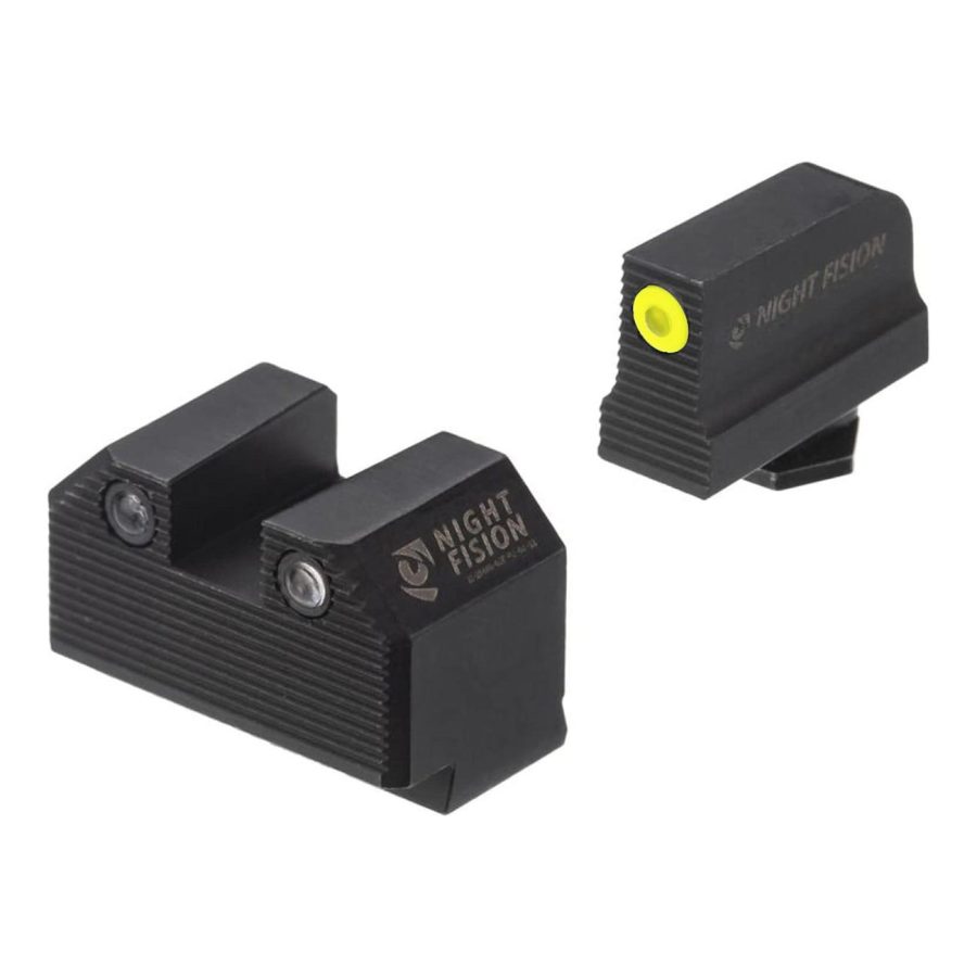 NIGHT FISION GLK001290313YGZG Optics-Ready Stealth Series for Glock 17/19/34 Yellow Front Ring/Black Rear Rings